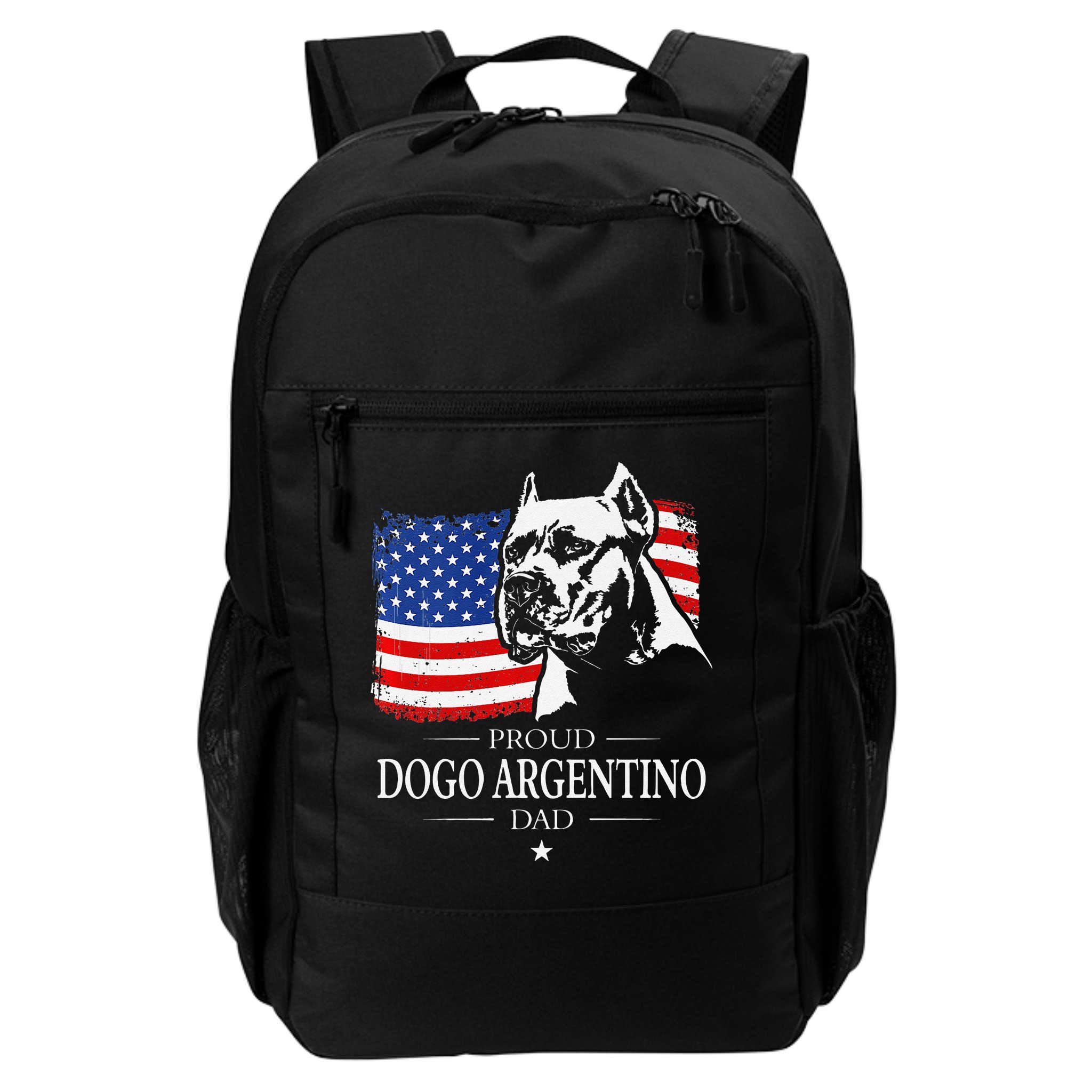 Proud Dogo Argentino Dad American Flag Patriotic Dog Backpack