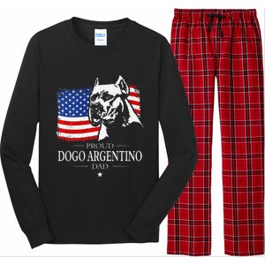 Proud Dogo Argentino Dad American Flag Patriotic Dog Long Sleeve Pajama Set