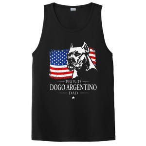 Proud Dogo Argentino Dad American Flag Patriotic Dog PosiCharge Competitor Tank