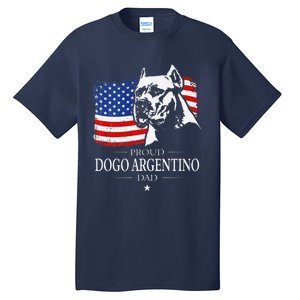 Proud Dogo Argentino Dad American Flag Patriotic Dog Tall T-Shirt