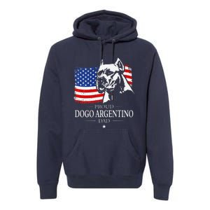 Proud Dogo Argentino Dad American Flag Patriotic Dog Premium Hoodie