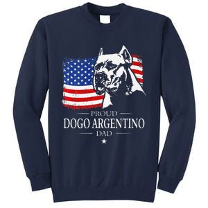 Proud Dogo Argentino Dad American Flag Patriotic Dog Tall Sweatshirt