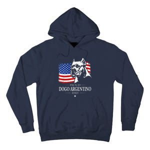 Proud Dogo Argentino Dad American Flag Patriotic Dog Tall Hoodie