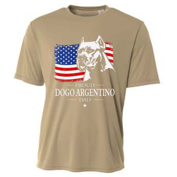 Proud Dogo Argentino Dad American Flag Patriotic Dog Cooling Performance Crew T-Shirt