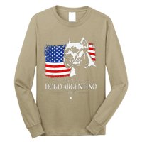 Proud Dogo Argentino Dad American Flag Patriotic Dog Long Sleeve Shirt