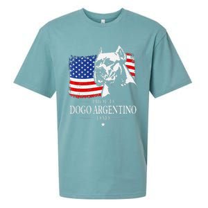 Proud Dogo Argentino Dad American Flag Patriotic Dog Sueded Cloud Jersey T-Shirt