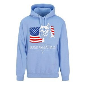 Proud Dogo Argentino Dad American Flag Patriotic Dog Unisex Surf Hoodie