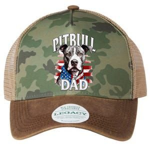 Pitbull Dad American Flag 4th Of July Dog FatherS Day Legacy Tie Dye Trucker Hat