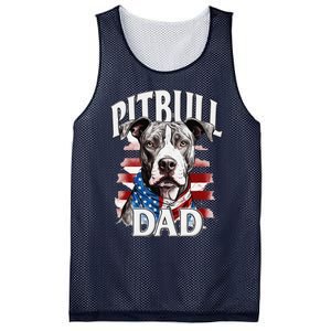 Pitbull Dad American Flag 4th Of July Dog FatherS Day Mesh Reversible Basketball Jersey Tank