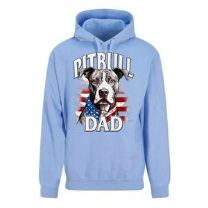 Pitbull Dad American Flag 4th Of July Dog FatherS Day Unisex Surf Hoodie