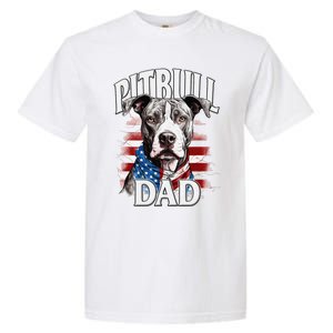 Pitbull Dad American Flag 4th Of July Dog FatherS Day Garment-Dyed Heavyweight T-Shirt