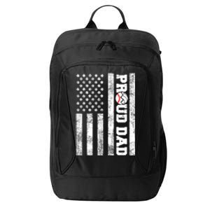 Proud Dad American Flag Funny Baseball Volleyball Dad Great Gift City Backpack