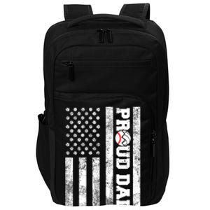 Proud Dad American Flag Funny Baseball Volleyball Dad Great Gift Impact Tech Backpack