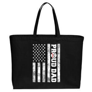 Proud Dad American Flag Funny Baseball Volleyball Dad Great Gift Cotton Canvas Jumbo Tote