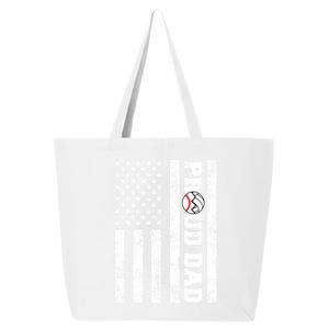 Proud Dad American Flag Funny Baseball Volleyball Dad Great Gift 25L Jumbo Tote