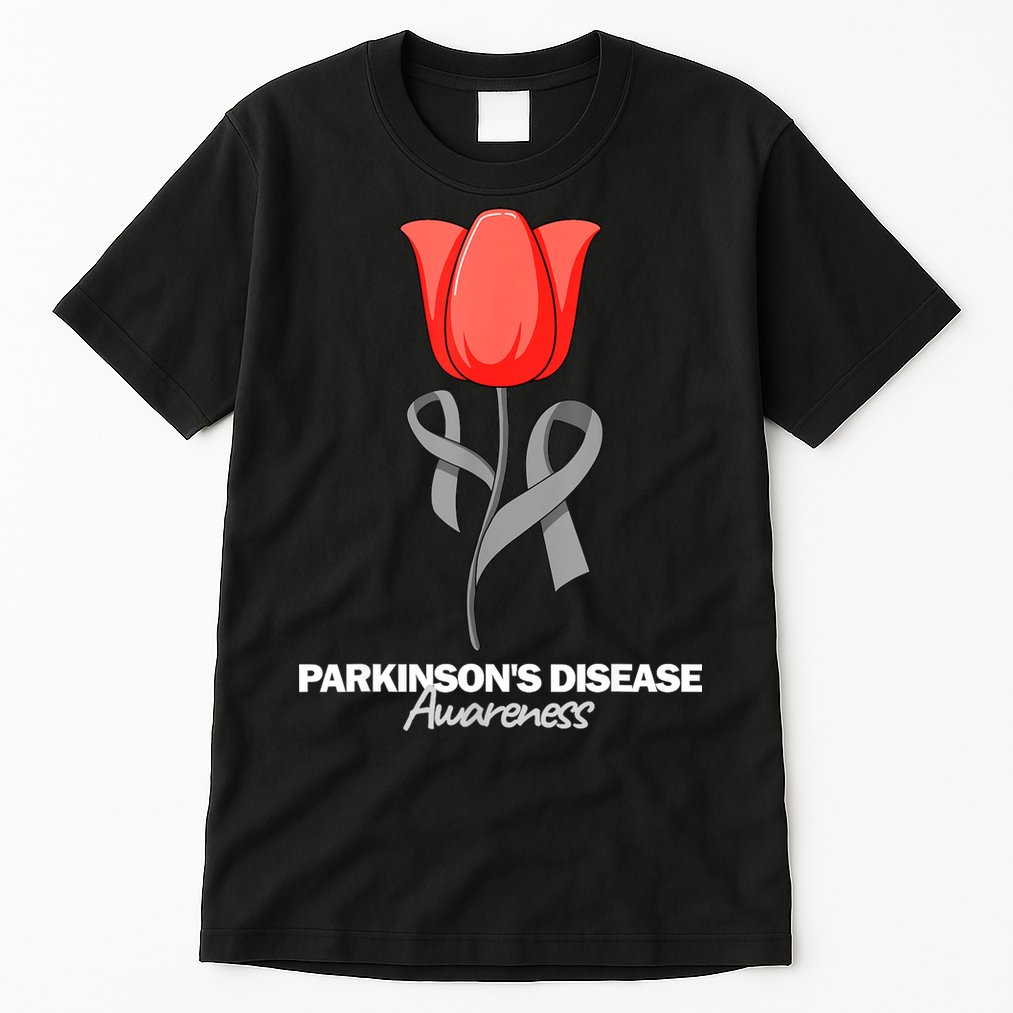 ParkinsonS Disease Awareness April Month Red Tulip Tall T-Shirt