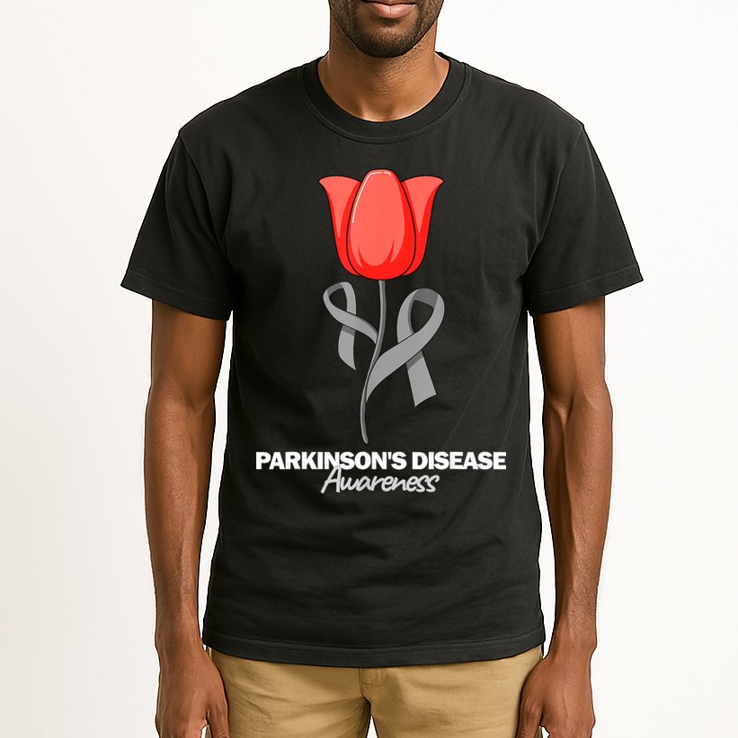 ParkinsonS Disease Awareness April Month Red Tulip Tall T-Shirt
