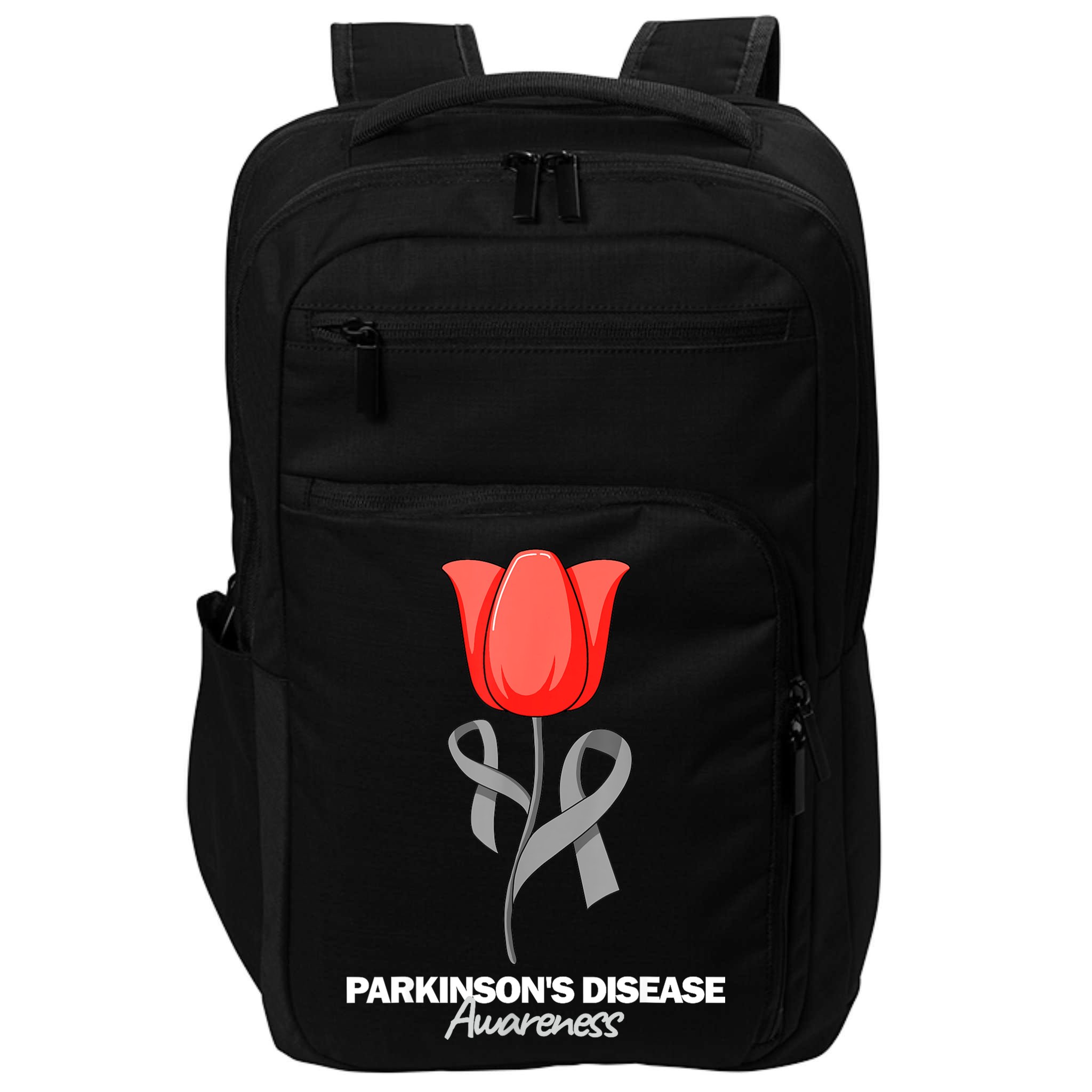 ParkinsonS Disease Awareness April Month Red Tulip Impact Tech Backpack