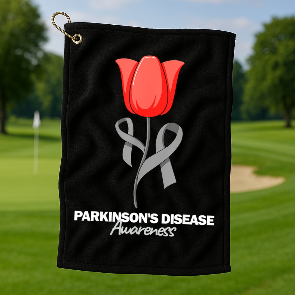 ParkinsonS Disease Awareness April Month Red Tulip Golf Towel