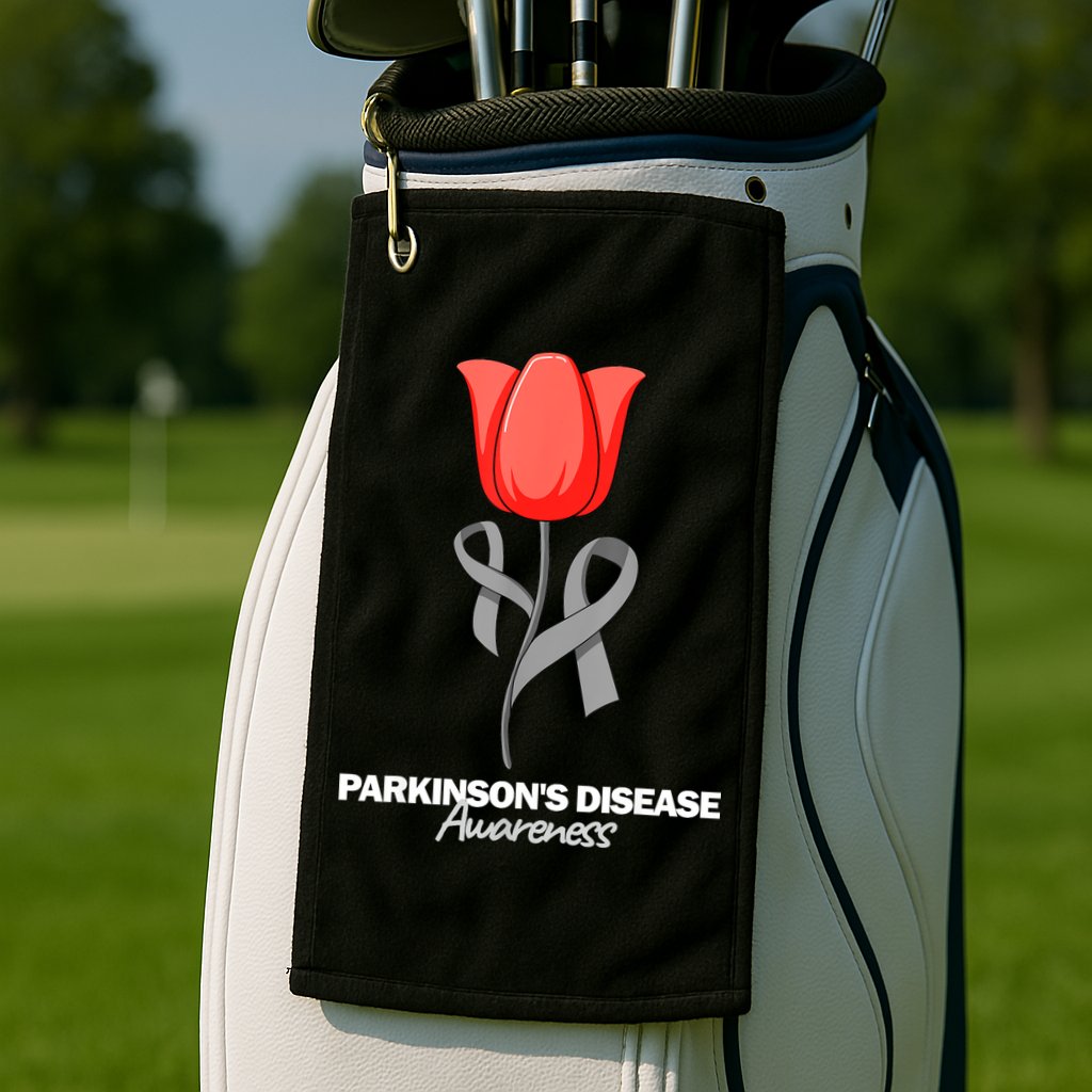 ParkinsonS Disease Awareness April Month Red Tulip Golf Towel