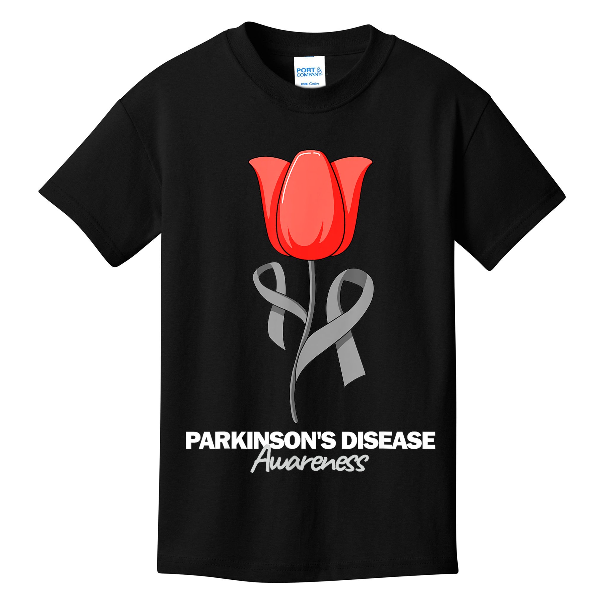 ParkinsonS Disease Awareness April Month Red Tulip Kids T-Shirt