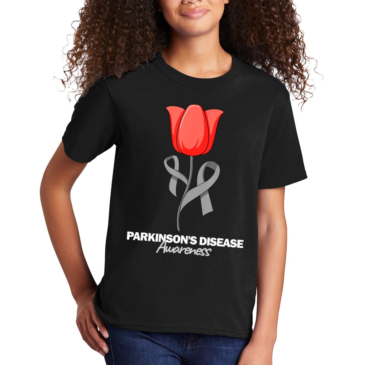 ParkinsonS Disease Awareness April Month Red Tulip Kids T-Shirt