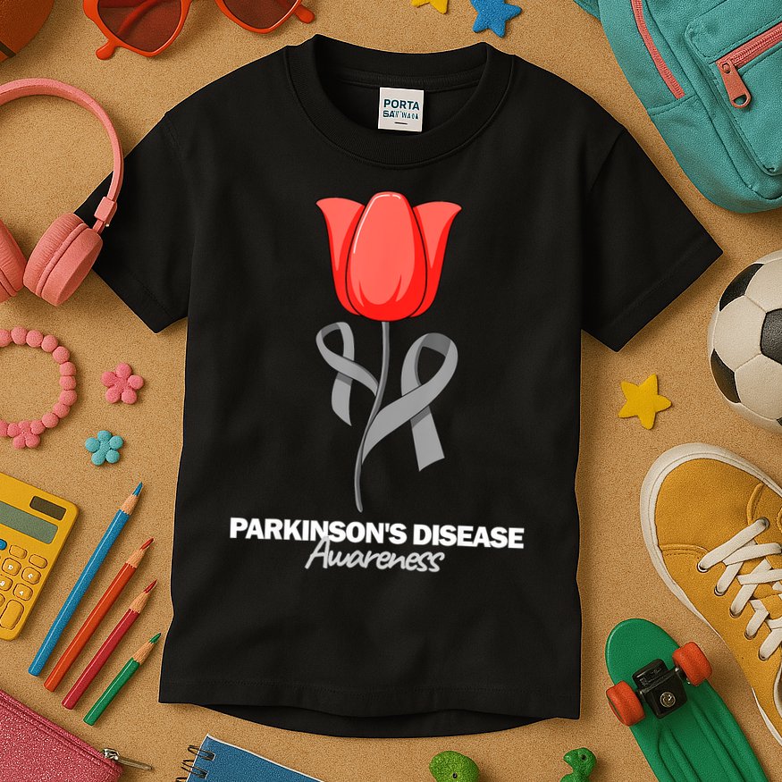 ParkinsonS Disease Awareness April Month Red Tulip Kids T-Shirt