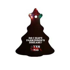 Parkinsons Disease Awareness Yes No Warrior Survivor Ceramic Tree Ornament