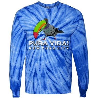 Pigeon Disguised As Toucan Pura Vida! New York City Tie-Dye Long Sleeve Shirt