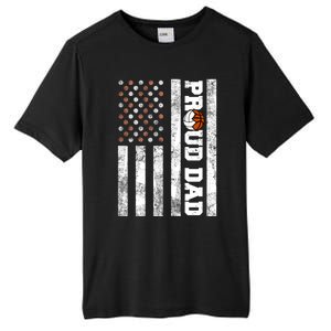 Proud Dad American Flag Funny Volleyball Basketball Dad Gift Tall Fusion ChromaSoft Performance T-Shirt