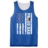 Proud Dad American Flag Funny Volleyball Basketball Dad Gift Mesh Reversible Basketball Jersey Tank