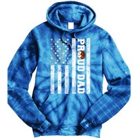 Proud Dad American Flag Funny Volleyball Basketball Dad Gift Tie Dye Hoodie