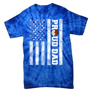 Proud Dad American Flag Funny Volleyball Basketball Dad Gift Tie-Dye T-Shirt