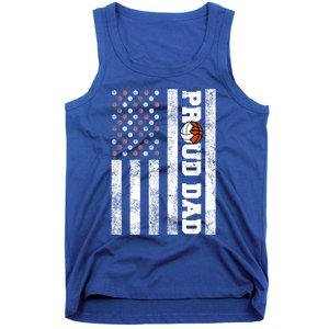 Proud Dad American Flag Funny Volleyball Basketball Dad Gift Tank Top