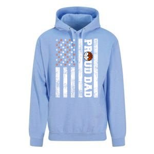 Proud Dad American Flag Funny Volleyball Basketball Dad Gift Unisex Surf Hoodie