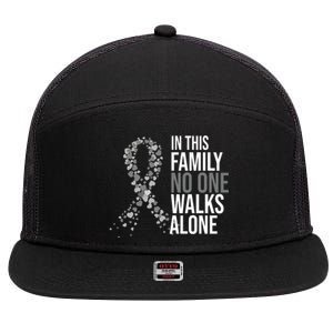 ParkinsonS Disease Awareness In This Family No One Walks Alone 7 Panel Mesh Trucker Snapback Hat