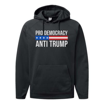 Pro Democracy Anti Trump Performance Fleece Hoodie