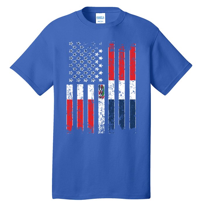 Proud Dominican American Flag Dominican Republic Usa Funny Gift Tall T-Shirt