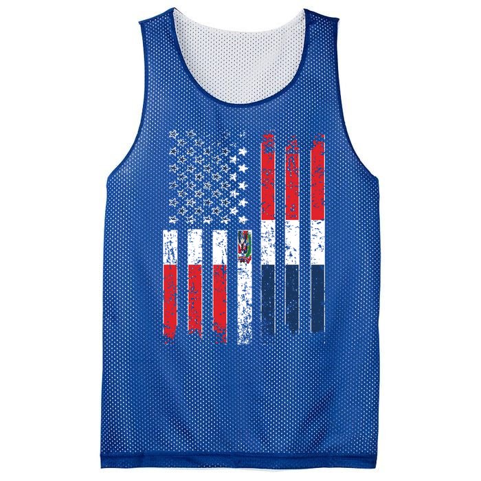 Proud Dominican American Flag Dominican Republic Usa Funny Gift Mesh Reversible Basketball Jersey Tank