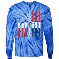 Proud Dominican American Flag Dominican Republic Usa Funny Gift Tie-Dye Long Sleeve Shirt