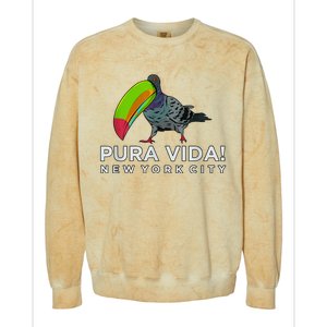 Pigeon Disguised As Toucan Pura Vida! New York City Colorblast Crewneck Sweatshirt