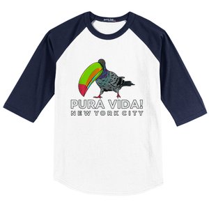 Pigeon Disguised As Toucan Pura Vida! New York City Baseball Sleeve Shirt