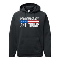 Pro Democracy Anti Trump Performance Fleece Hoodie