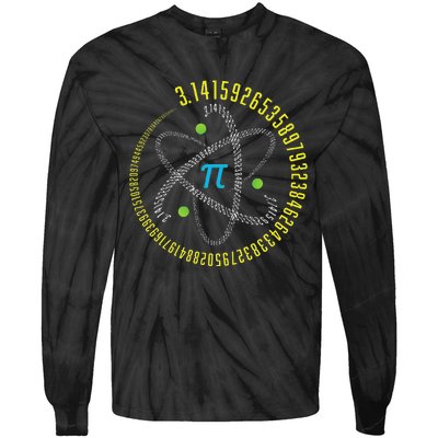 PI Day Atom PI Math Geek Science Lovers Tie-Dye Long Sleeve Shirt