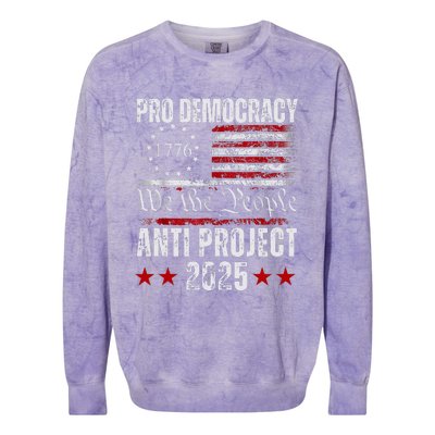 Pro Democracy Anti Project 2025 Stop Project 2025 Anti Trump Colorblast Crewneck Sweatshirt