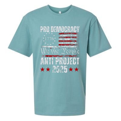 Pro Democracy Anti Project 2025 Stop Project 2025 Anti Trump Sueded Cloud Jersey T-Shirt