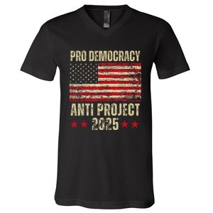 Pro Democracy Anti Project 2025 Stop Project 2025 Anti Trump V-Neck T-Shirt