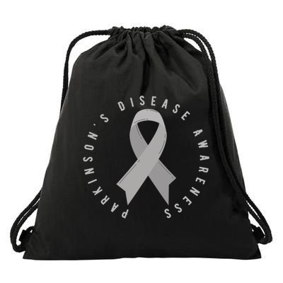ParkinsonS Disease Awareness Month April Support Wear Grey Great Gift Drawstring Bag