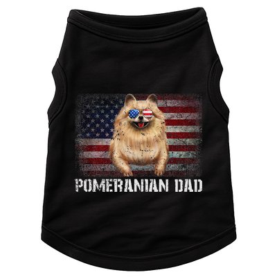 Pomeranian Dad American Pomeranian Dog US Flag 4th Of July Doggie Tank