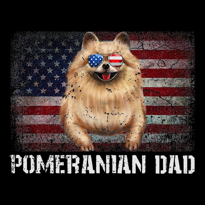 Pomeranian Dad American Pomeranian Dog US Flag 4th Of July Sustainable Bucket Hat